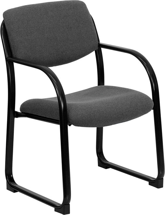 Fabric Executive Side Chair With Sled Base, Gray, 23"x20"x34"