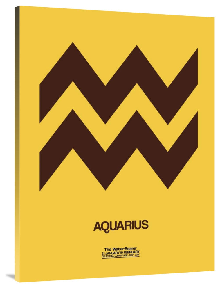 "Aquarius Zodiac Sign Brown" Fine Art Print