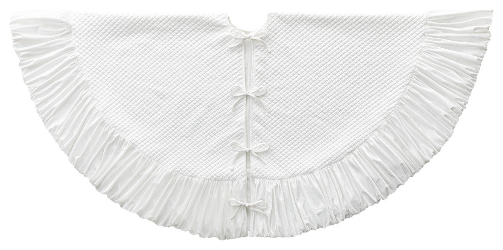72"D Velvet Ruffled Christmas Tree Skirt