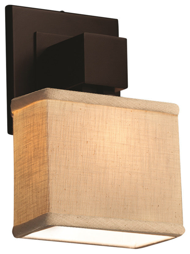 Textile Aero 1-Light Wall Sconce, No Arms, Rectangle, Dark Bronze