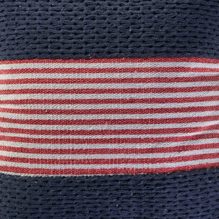 Navy Nautical Striped Throw Pillow
