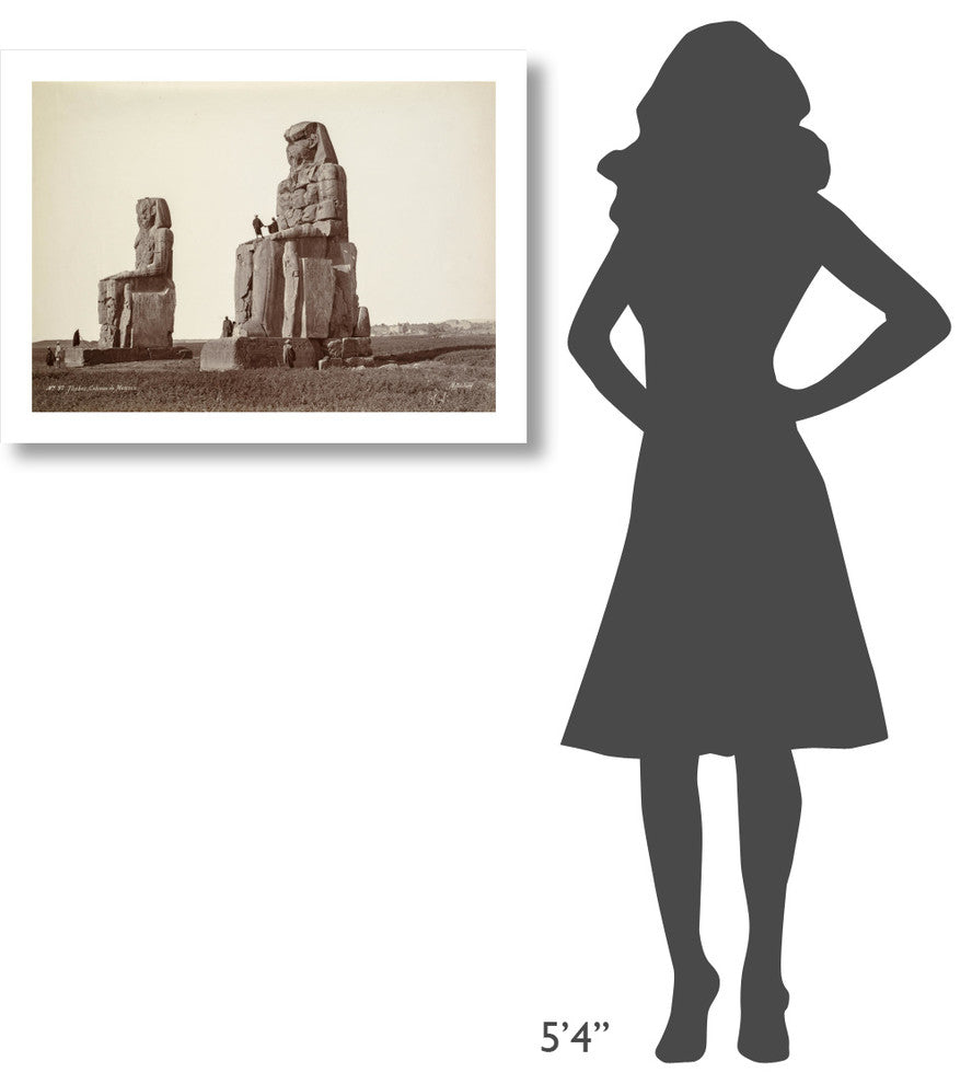 "Thebes, The Colossi of Memnon, 1870s" Paper Print by Henri Bï¿½chard, 32"x23"