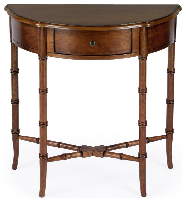 Skilling Demilune Console Table, Brown
