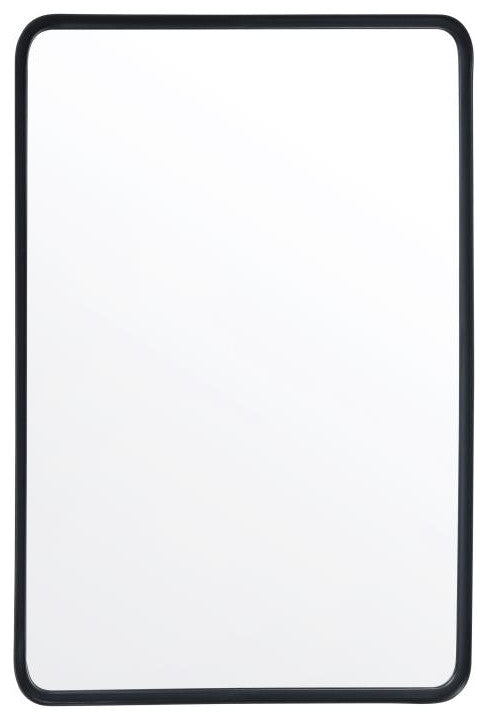 Ava Metal Deep Framed Wall Mirror, Black, 36"