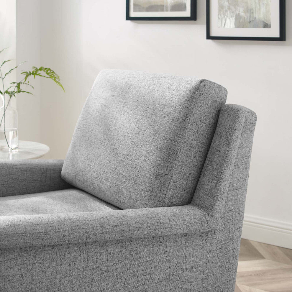 Armchair Accent Chair, Fabric, Black Gray, Modern, Lounge Hospitality