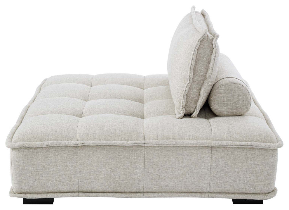 Tufted Accent Chair, Fabric, Beige, Modern, Living Lounge Hotel Hospitality