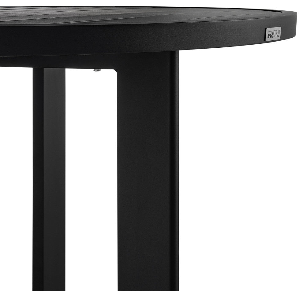 Cayman Outdoor Patio Round Dining Table, Aluminum