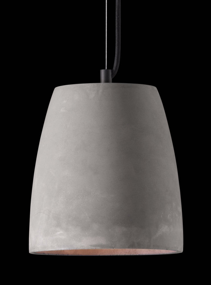 Pendant Ceiling Light Fixture, Concrete Stone, Gray, Industrial Lounge