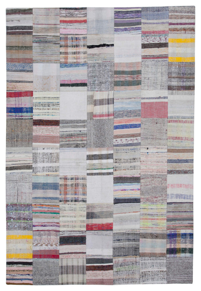 Rug N Carpet - Handmade Oriental 9' 10'' x 6' 8'' Tribal Patchwork Kilim Rug