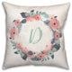D Monogram Wreath 18x18 Spun Poly Pillow