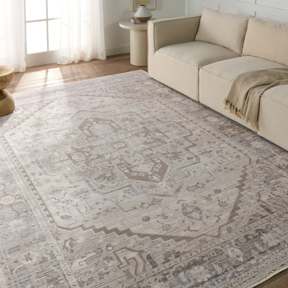 Vibe by Jaipur Living Venn Medallion Taupe/ Silver Runner Rug 3'X8'