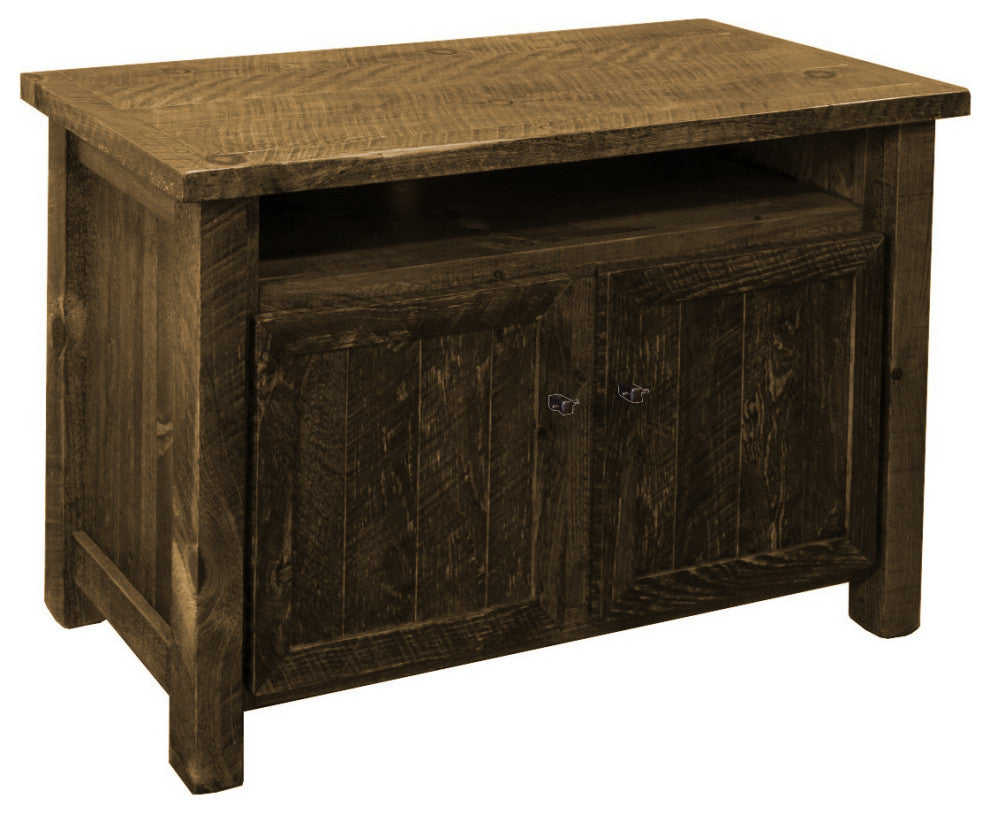 Barnwood Style Timber Peg Entertainment Stand, Driftwood