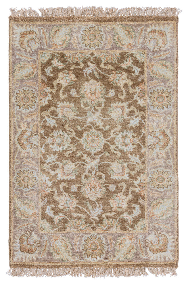 Surya Timeless TIM-7907 8' Round Rug, Brown/Khaki/Camel/Tan/Grass Green/Gray