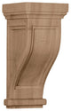 6 1/2"W x 6 1/2"D x 14"H Traditional Recessed Corbel, Rubberwood