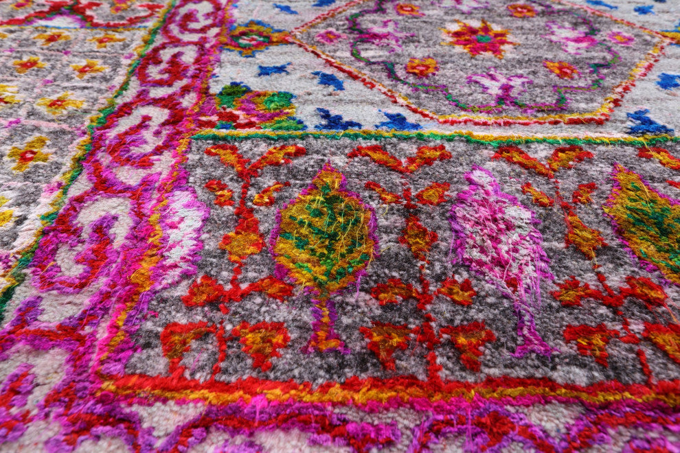 Wool & Silk Mamluk Handmade Rug 7' 9" X 9' 11" - Q13729