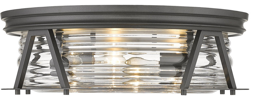 Zlite 491F4-BRZ 4-Light Flush Mount, Clear