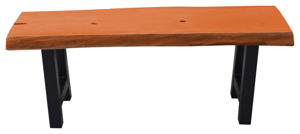 Live Edge Locust Ridgemont Bench, Cedar Stain, 4 Foot