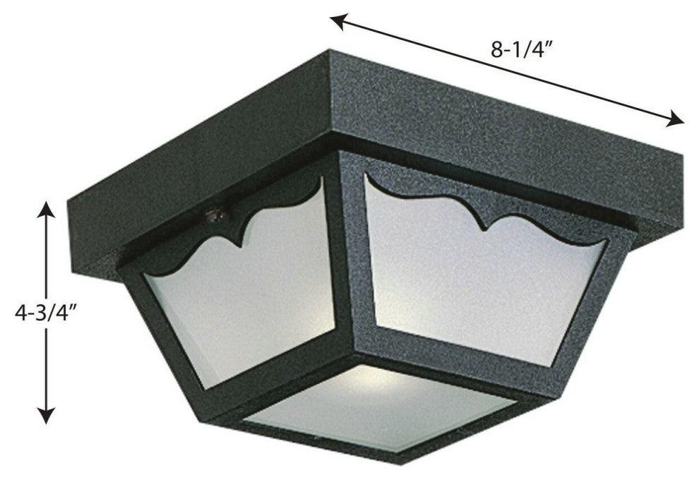 1-Light Close-To-Ceiling, Black