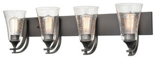 Natalie Collection 4 Light 32 in. Matte Black Bathroom Vanity Light