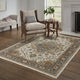 Augustus Center Medallion Indoor Area Rug, Beige, 5'3"x7'6"