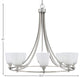 Paramount 8-Light Chandelier, Brushed Nickel, 4.5" White Muslin Glass