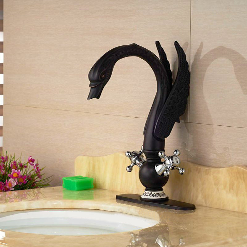 Nivelles Swan Oil Rubbed Bronze Dual Handle Bathroom Faucet
