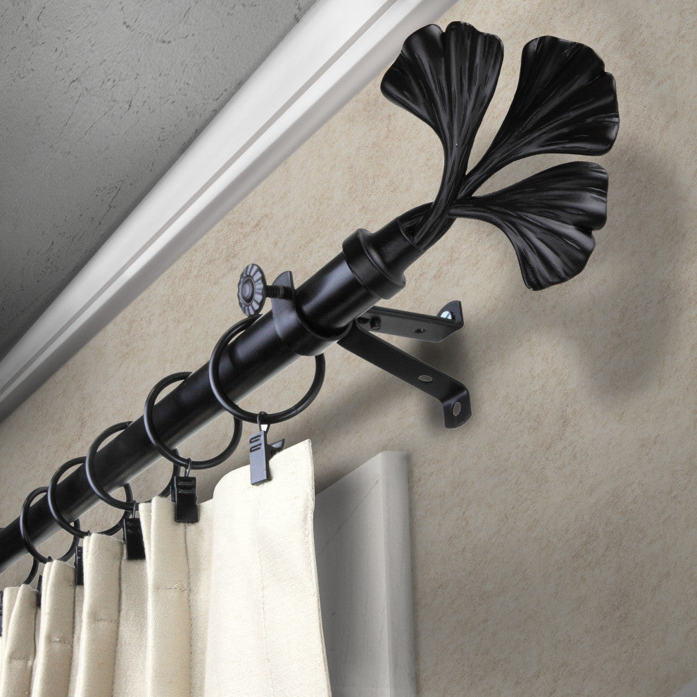 Florence 13/16" dia. Curtain Rod, Black, 18-28"