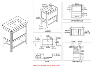Vienna 30"Vanity Base Only Matte Gray
