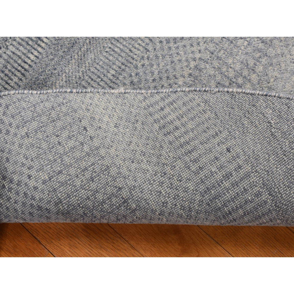 Misty Gray Grass Design 100% Wool Hand Knotted Round Oriental Rug 8' x 8'