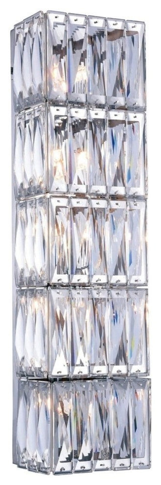 Cuvette Collection 5-Light Chrome Finish Wall Sconce, Vanity