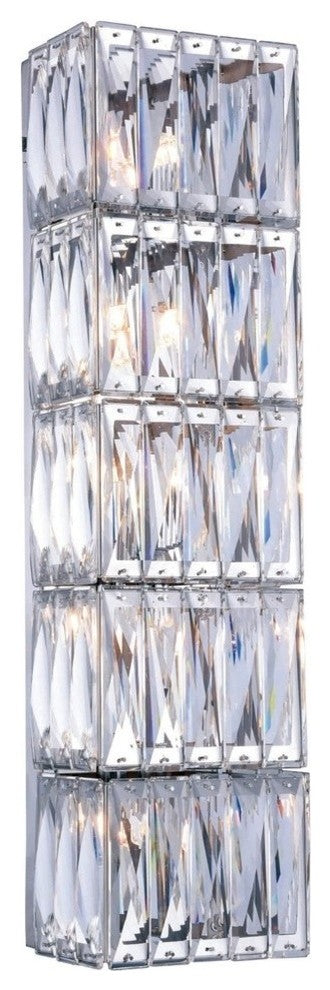 Cuvette Collection 5-Light Chrome Finish Wall Sconce, Vanity