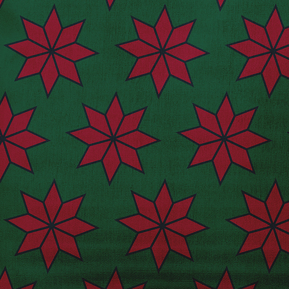 Pine Colored Christmas Stars Christmas Polyester Throw Pillow, 20"x20"