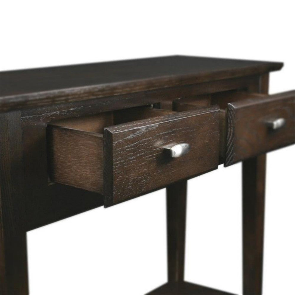Leick Furniture Hall Wood Console-Sofa Table in Chocolate Oak Finish