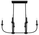 Southcrest Flat Matte Black 6 Light Linear Chandelier Light
