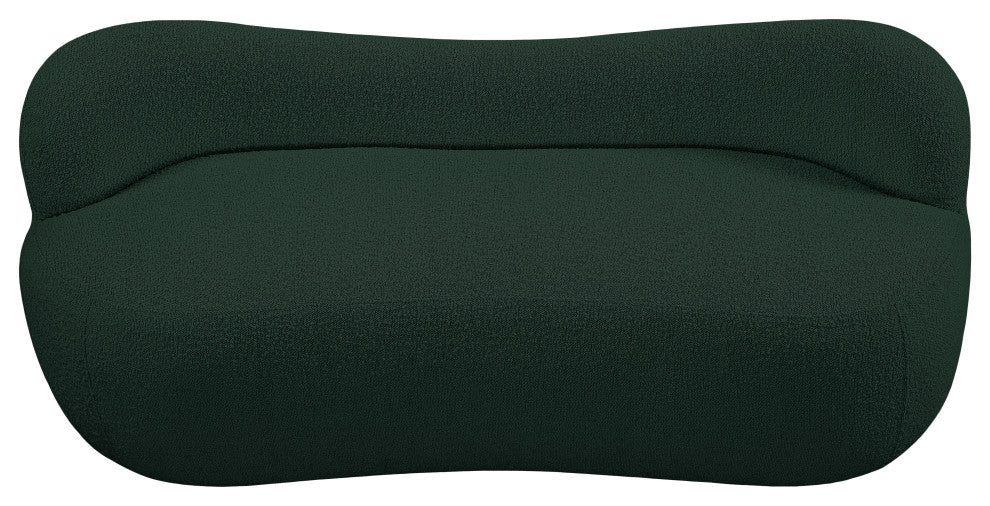 Flair Boucle Fabric Upholstered Bench, Green