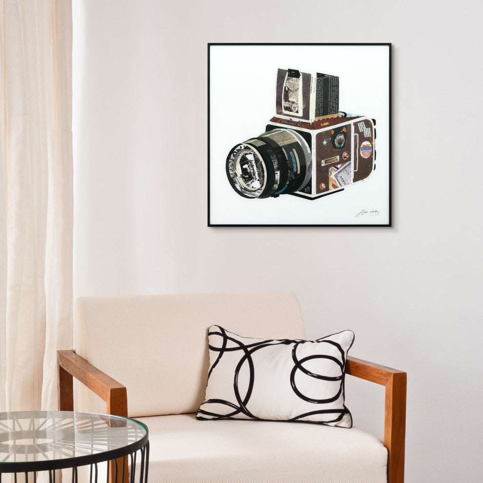"SLR Camera" Printed Wall Art With Black Anodized Aluminum Frame