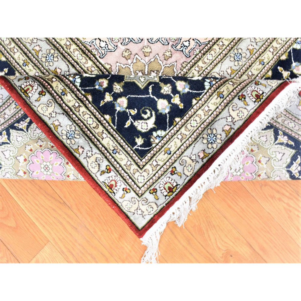 Rust Red, Kashan, 250 KPSI Silken Hand Knotted Oversized Rug, 12'1"x18'1"