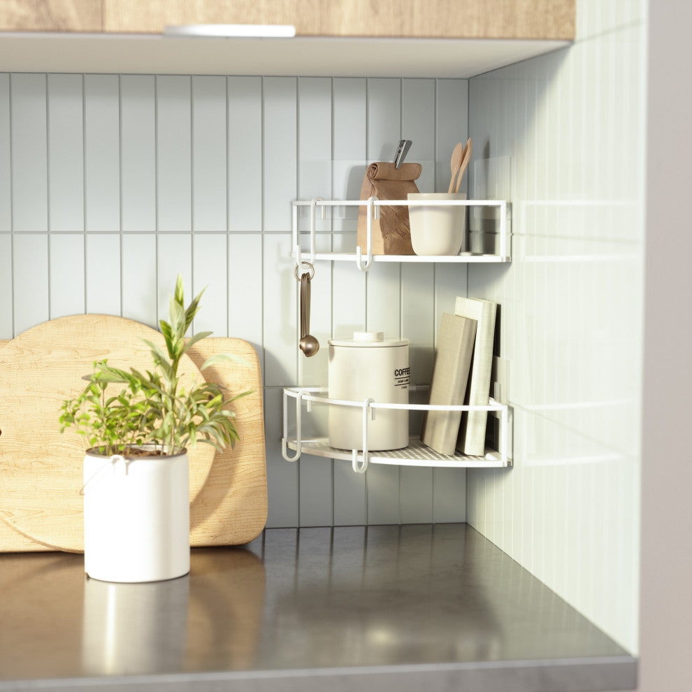 Umbra Cubiko Corner Bins, Set of 2, White