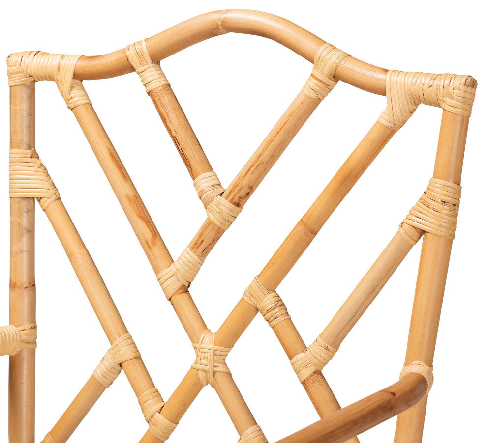 Baxton Studio Delta Modern and Contemporary Natural Finished Rattan Armchair