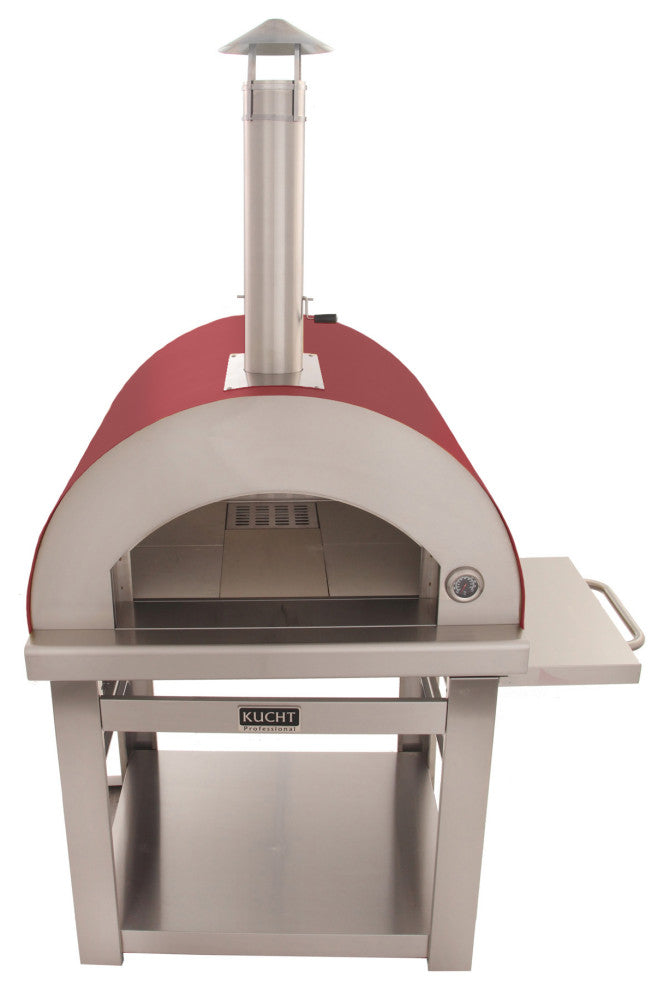 Outdoor Wood Fired Gas Pizza Oven, Red