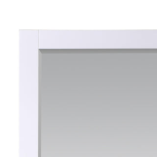 Maribella Rectangular Bathroom Wood Framed Wall Mirror, White, 28"