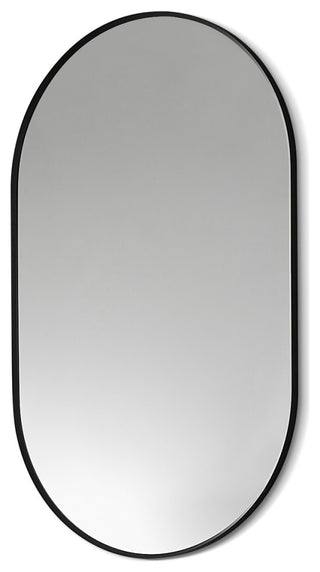 Ispra 36" Oval Bathroom/Vanity Aluminum Framed Wall Mirror, Matt Black