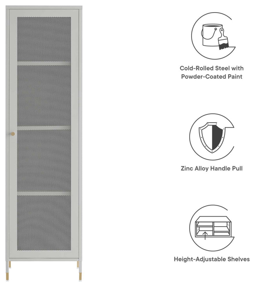 Covelo Tall Storage Cabinet - Light Gray