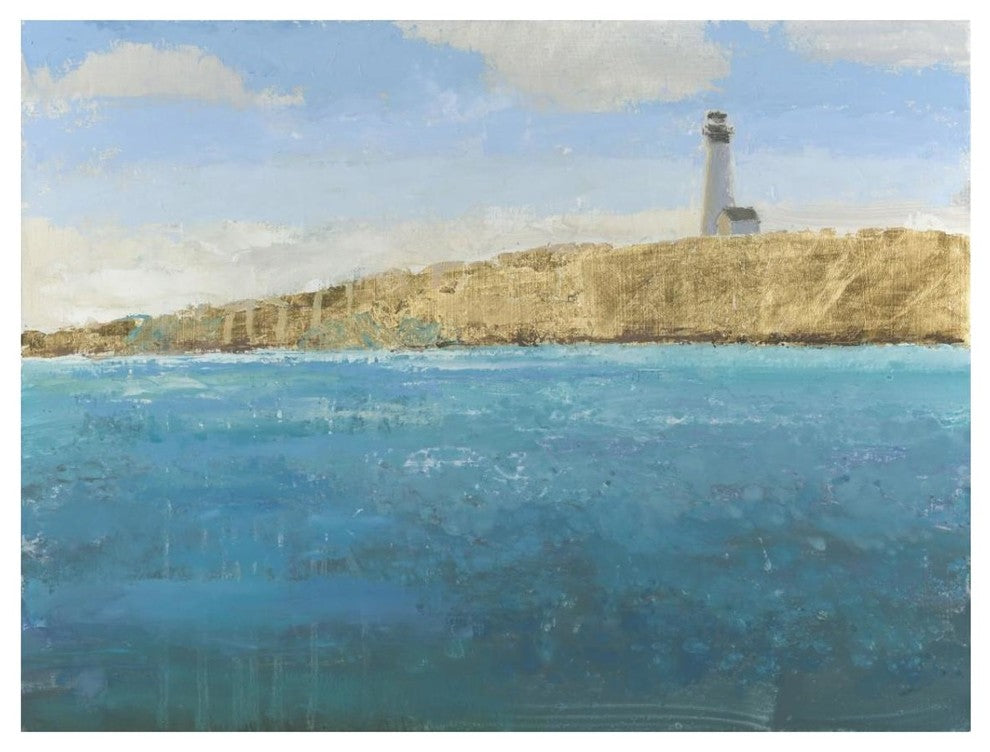 "Lighthouse Seascape II" Digital Paper Print by James Wiens, 18"x14"