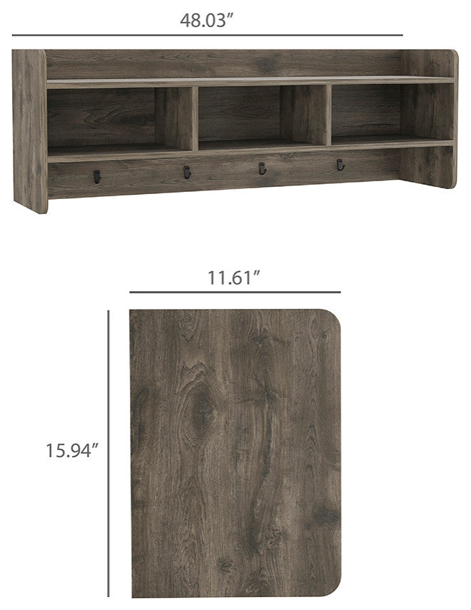 Holbrook Modern Wall Mounted Coat Rack by RST Brands, Light Acorn