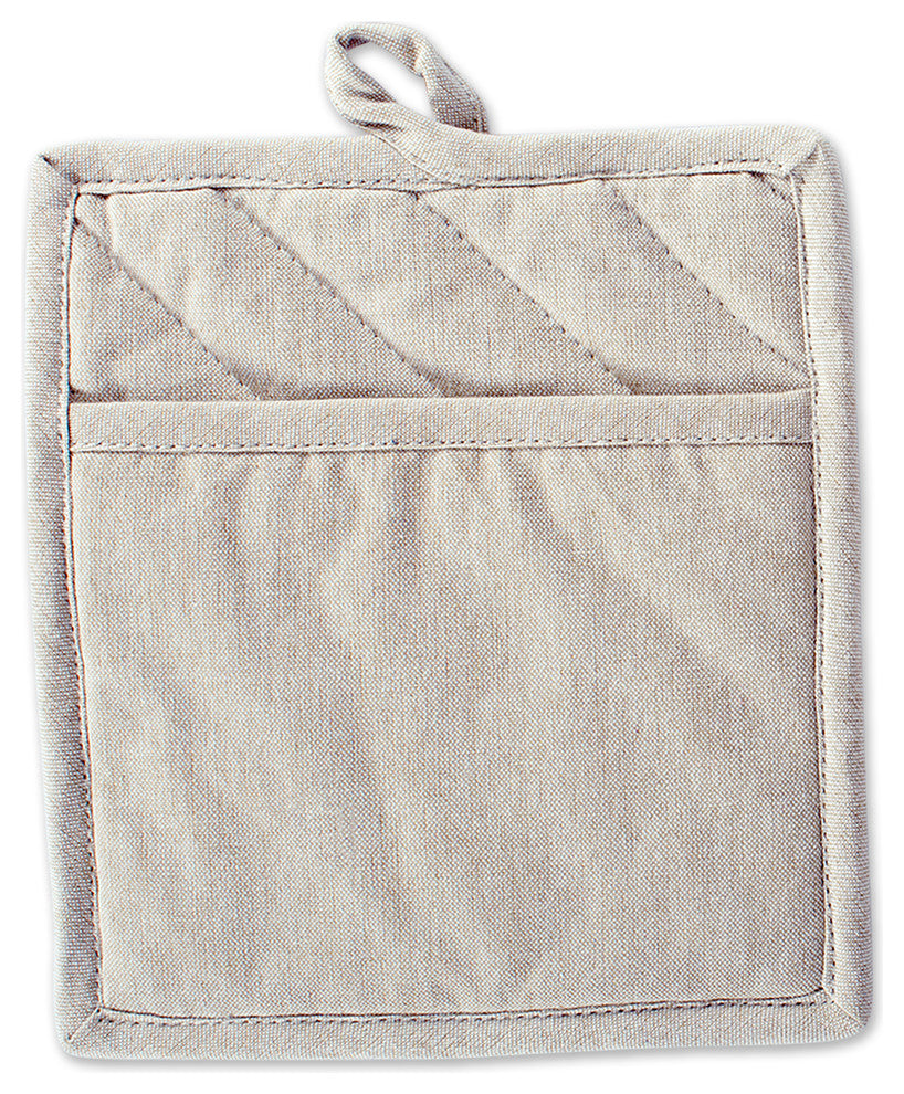 DII Natural Solid Chambray Pot Holder, Set of 2