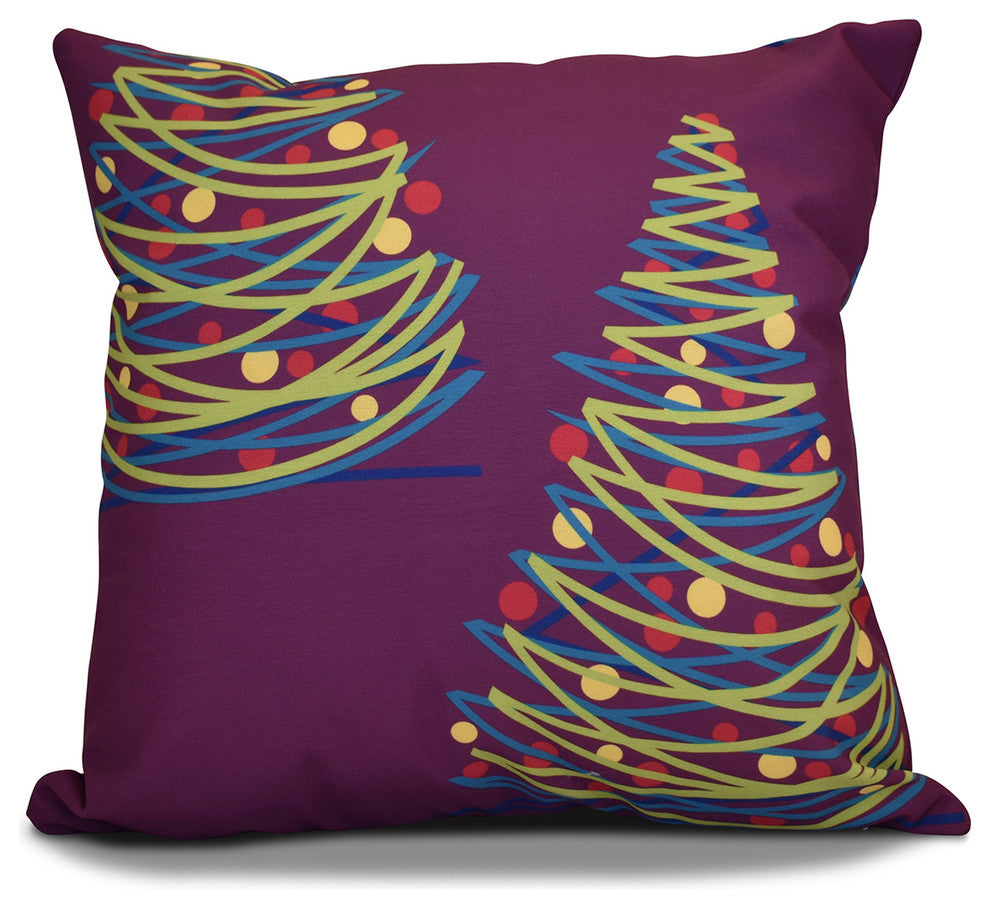 O Tannenbaum Pillow, Purple, 18"x18"