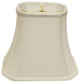 16" White Slanted Rectange Bell Monay Shantung Lampshade