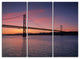 "Wonderful View of Lisbon Bridge" Sea PierMetal Wall Art, 3 Panels, 36"x28"