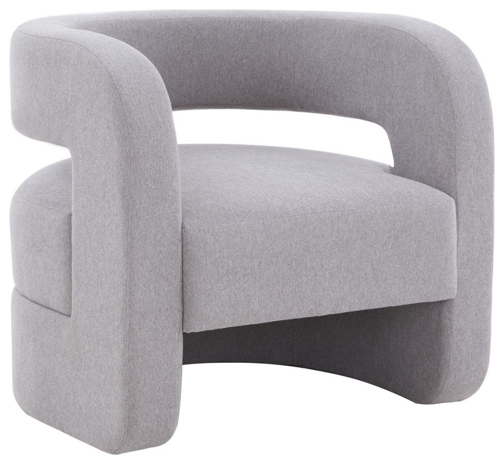 Safavieh Couture Anissa Barrel Back Accent Chair, Light Grey